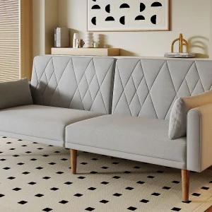 Kanapa dwuosobowa 180x75x82 cm – Regulowane oparcie – Welur – Szary 4182042 Kanapa dwuosobowa 180x75x82 cm – Regulowane oparcie – Welur – Szary 4182042