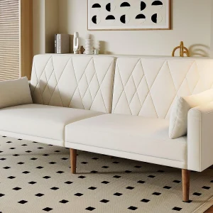 Kanapa dwuosobowa 180x75x82 cm – Regulowane oparcie – Welur – Beżowy 4182044 Kanapa dwuosobowa 180x75x82 cm – Regulowane oparcie – Welur – Beżowy 4182044