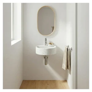 IZIA 30 cm okrągła umywalka ścienna z lastryko 4379234