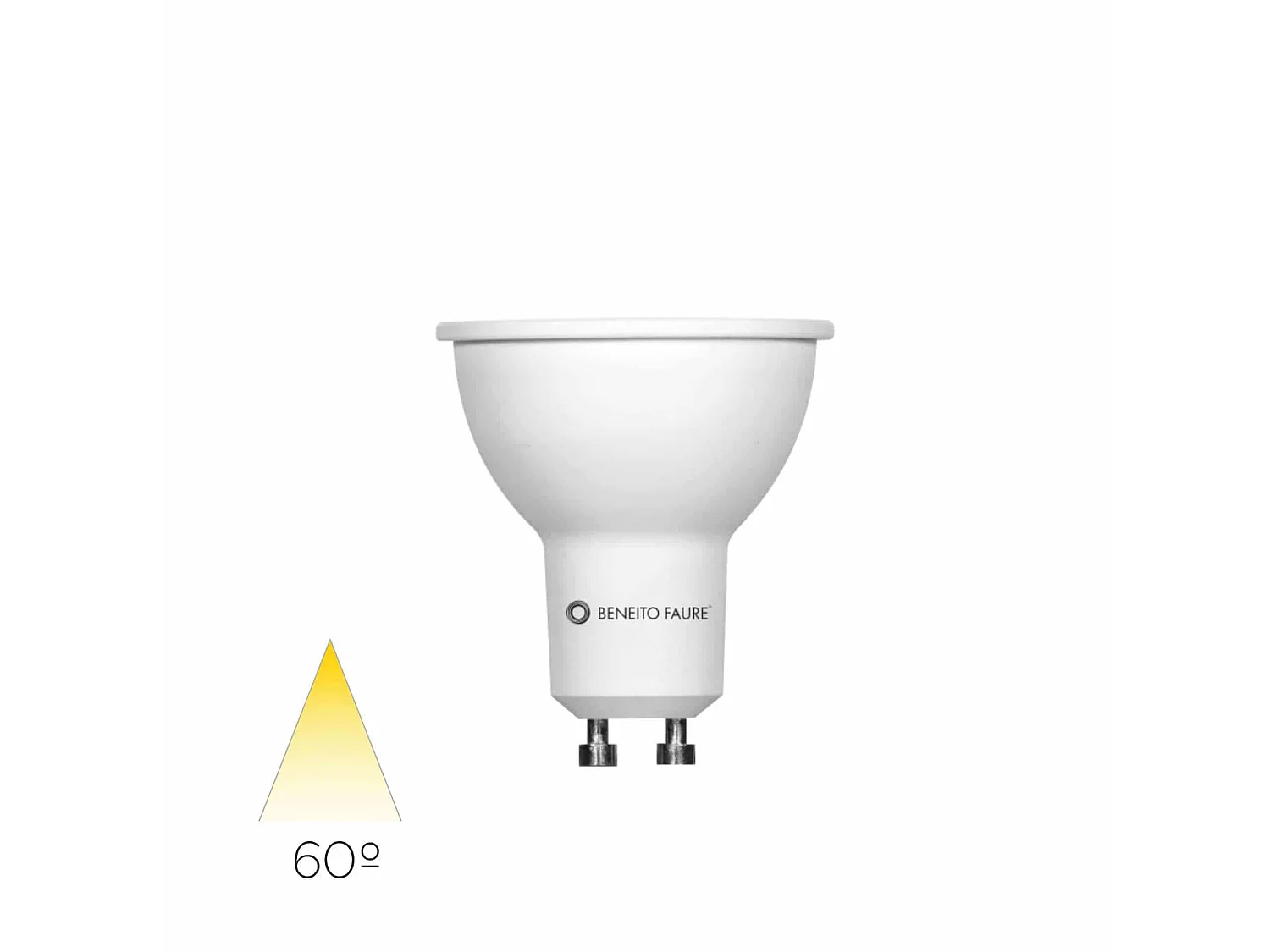Żarówka LED GU10 6W dichroiczna, 60°, 4000K, 616 lm, IP40, wykończenie białe, do użytku wewnątrz – Beneito & Faure 5012070 - obrazek 1