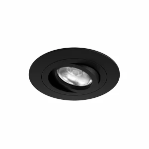 Jeden wpuszczany reflektor LED 50 mm GU10 regulowany 360° 45° pochylenie Matowe czarne wykończenie Stopień ochrony IP20 – Beneito & Faure 5013547