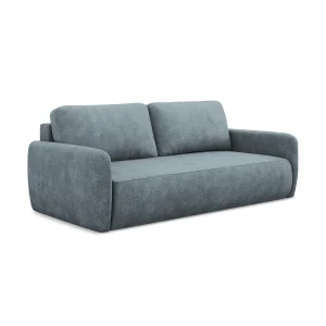 Kanapa 3-osobowa z funkcją spania – z tkaniny szenilowej – jeans – CORLE 4542642
