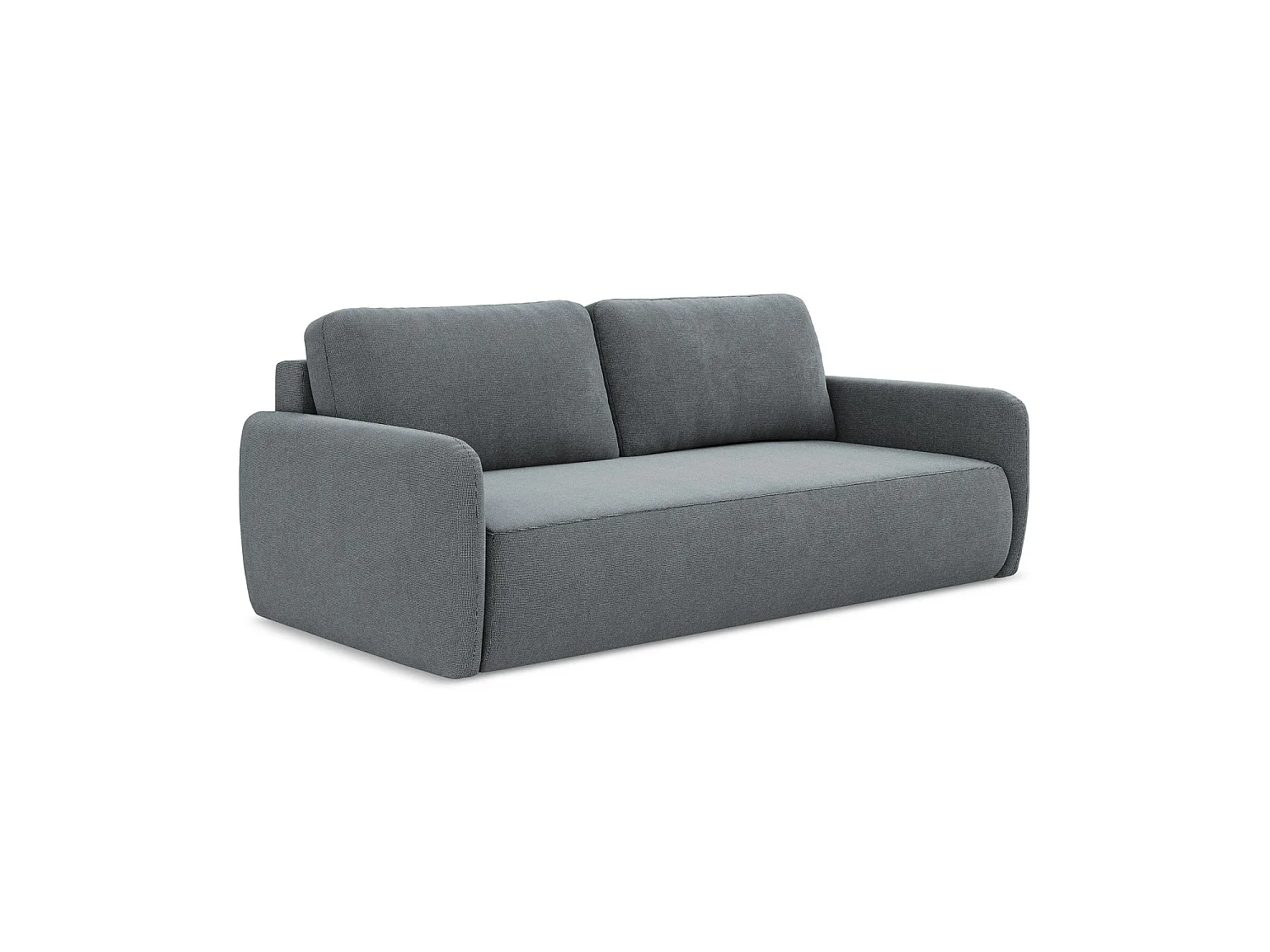 Kanapa 3-osobowa z funkcją spania - z tkaniny strukturalnej - jeans - CORLE 4542735 - obrazek 1