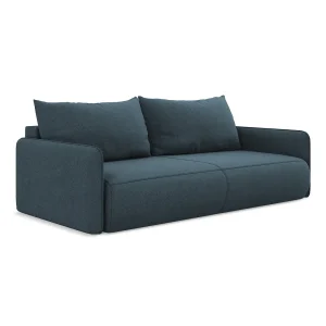 Kanapa 3-osobowa z funkcją spania – z tkaniny strukturalnej – jeans – PALERMO 3700986 Kanapa 3-osobowa z funkcją spania – z tkaniny strukturalnej – jeans – PALERMO 3700986