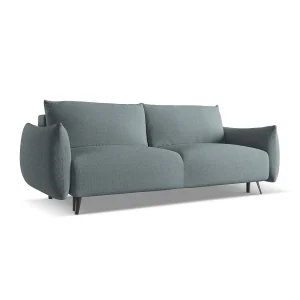 Kanapa 3-osobowa z funkcją spania – z tkaniny szenilowej – jeans – GENOVA 3701006