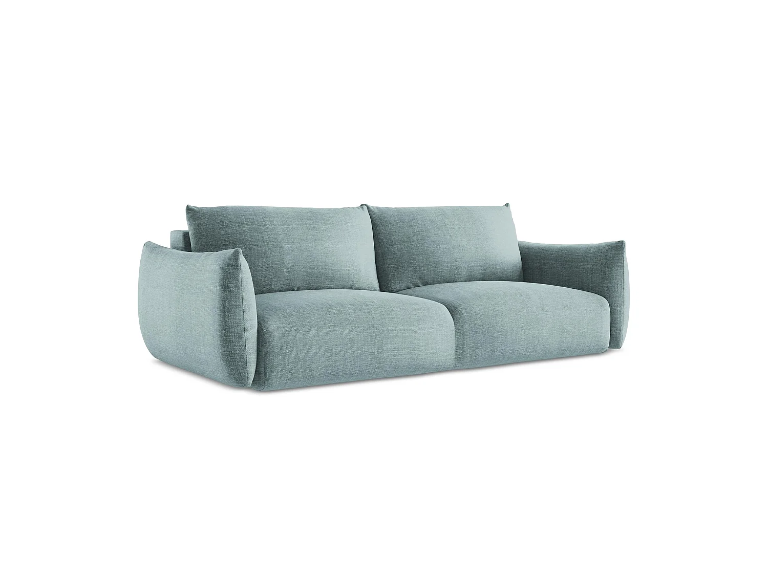 Kanapa 3-osobowa z funkcją spania - z tkaniny strukturalnej - jeans - SAVONA 4542299 - obrazek 1