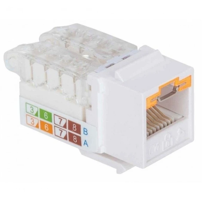 Moduł Keystone RJ45 Cat6 UTP z funkcją blokady portu, biały - obrazek 2
