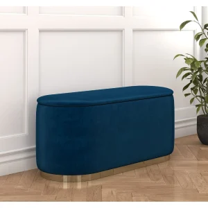 Granatowy owalny puf ze schowkiem Dancan SCARLETT/110 cm 3222756
