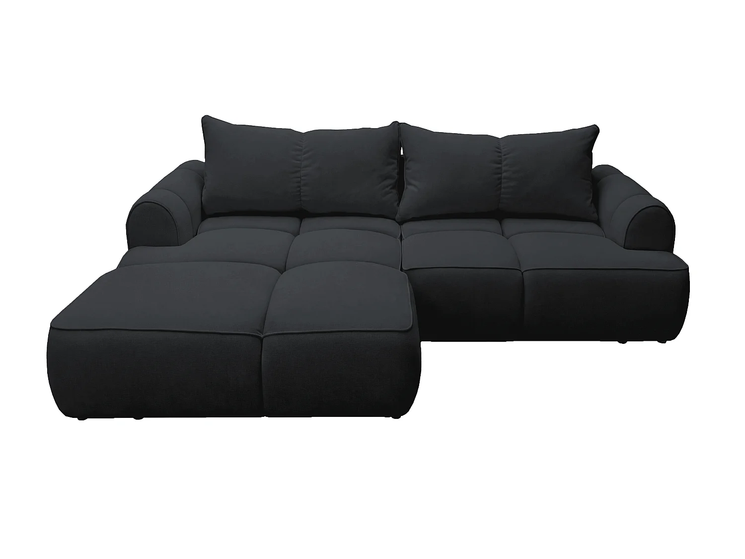 Kanapa narożna 280 cm Avani, narożnik rozkładany z pojemnikiem, nowoczesny styl, design, lewostronny - czarny 5041788 - obrazek 1