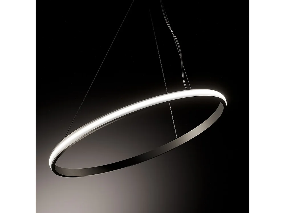 Iole S1 LED 28W lampa wisząca z możliwością ściemniania - nowoczesny żyrandol pierścieniowy z tytanu, ciepłe światło 3000K, IP20 4105073 - obrazek 1