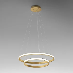 Żyrandol LED Iole S2 40W ściemnialny 2 pierścienie szczotkowane złoto 3000K 2000lm nowoczesny design 4105075 Żyrandol LED Iole S2 40W ściemnialny 2 pierścienie szczotkowane złoto 3000K 2000lm nowoczesny design 4105075