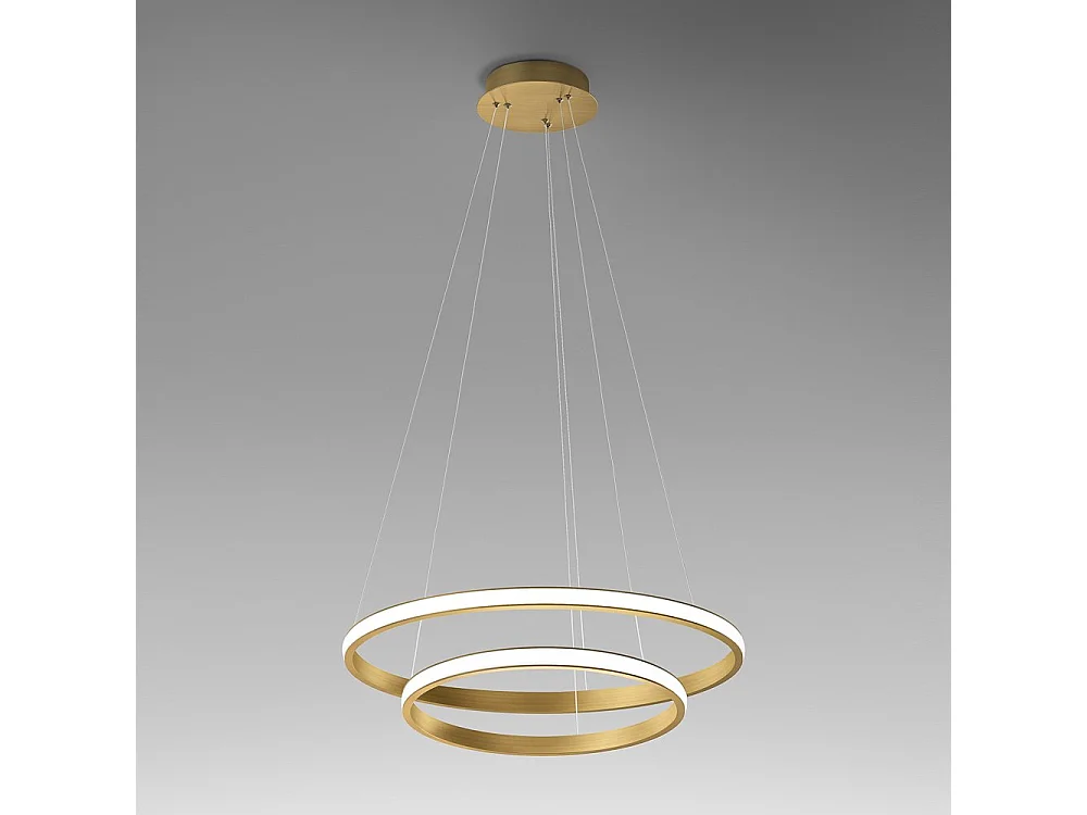 Żyrandol LED Iole S2 40W ściemnialny 2 pierścienie szczotkowane złoto 3000K 2000lm nowoczesny design 4105075 - obrazek 1
