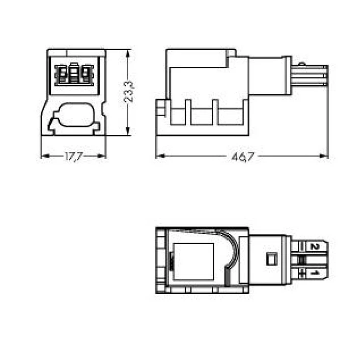Moduł odejściowy 2‑torowy zielony WINSTA IDC 893‑122 /50szt./ - obrazek 2