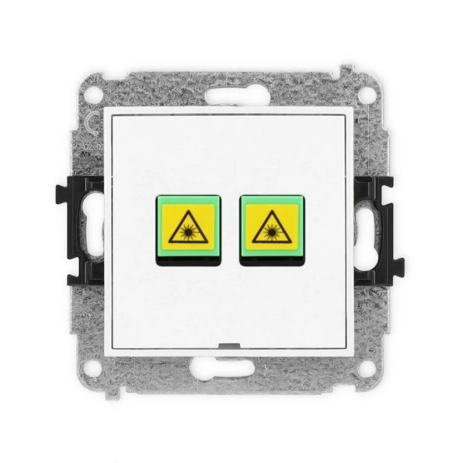 MINI Mechanizm gniazda światłowodowego/optycznego podwójnego, bez pola opisowego biały mat 25MGOPBO‑2 - obrazek 1