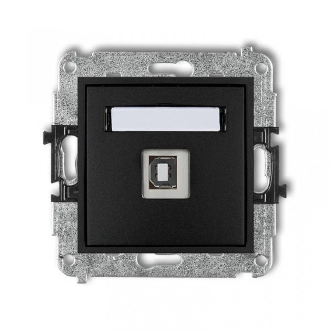 MINI Gniazdo pojedyncze USB‑AB 2.0 czarny mat 12MGUSB‑3 - obrazek 1