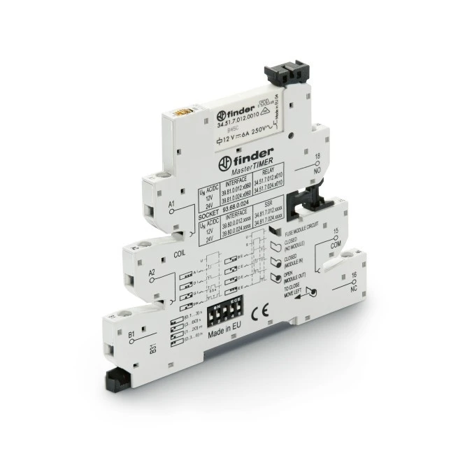 Moduł interfejsowy 6,2mm MasterTIMER wielofunkcyjny, 1P 6A 12V AC/DC, zaciski śrubowe, DIN 39.81.0.012.0060 - obrazek 1