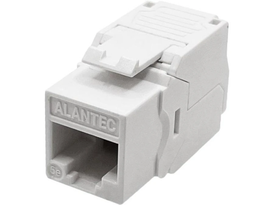 Moduł keystone RJ45 beznarzędziowy UTP kat.5E, SLIM, kolor biały ALANTEC - obrazek 1