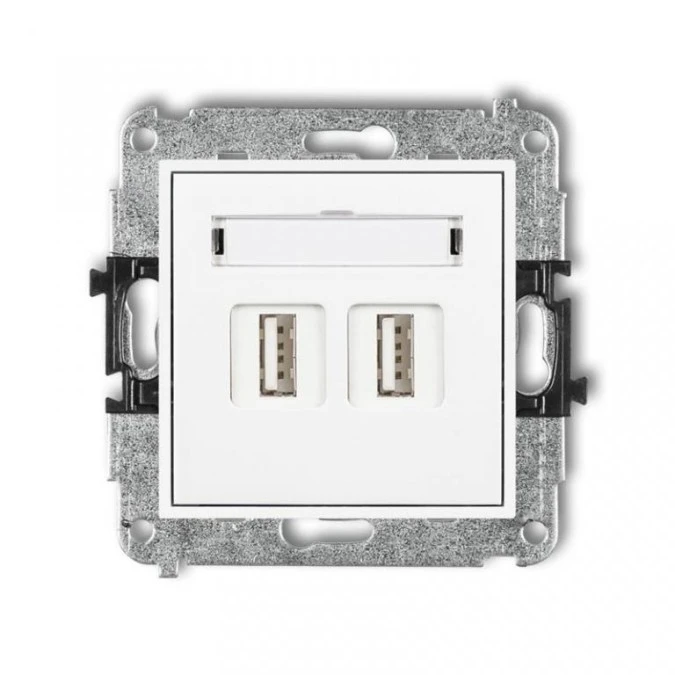 MINI Gniazdo podwójne 2xUSB‑AA 3.0 białe MGUSB‑6 - obrazek 1