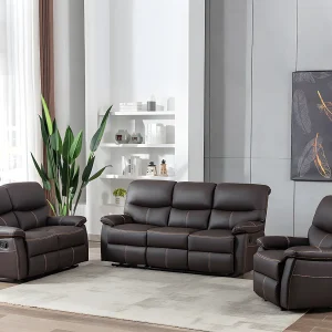 Kanapa 2-osobowa z funkcją relax z ekoskóry , kolor brązowy CANBY 141527 Kanapa 2-osobowa z funkcją relax z ekoskóry , kolor brązowy CANBY 141527