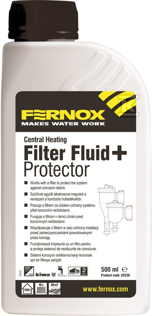 Inhibitor, środek czyszczący / Cleaner 2w1, FERNOX F9 500 ml, płyn, preparat do 130 L wody, do 250m2 powierzchni ogrzewania podłogowego lub 16-tu grzejników 62236 - obrazek 1