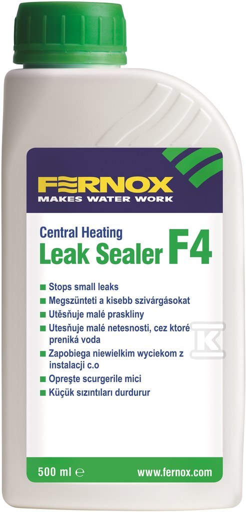 Uszczelniacz wycieków FERNOX F4 500 ml, butelka, preparat, płyn uszczelniający na 130L wody, 250m2 ogrzewania podłogowego / 16 grzejników 57764 - obrazek 1