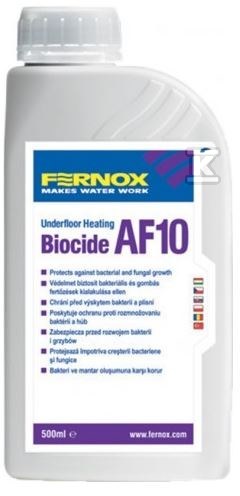 Płyn biocydowy FERNOX AF10 - preparat 500 ml na 200L wody lub 20 grzejników, mieszalny z inhibitorami F1/F9, do ogrzewania podłogowego niskotemperaturowego, przeciw tworzeniu się bakterii wewnątrz instalacji 62165 - obrazek 1