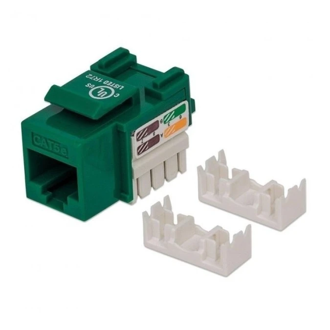 Moduł Keystone RJ45 UTP Cat5e Zielony Punch‑Down - obrazek 1