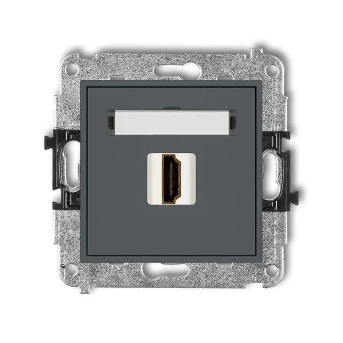 MINI Mechanizm gniazda pojedynczego HDMI 2.0 grafitowy mat 28MHDMI‑3 - obrazek 1