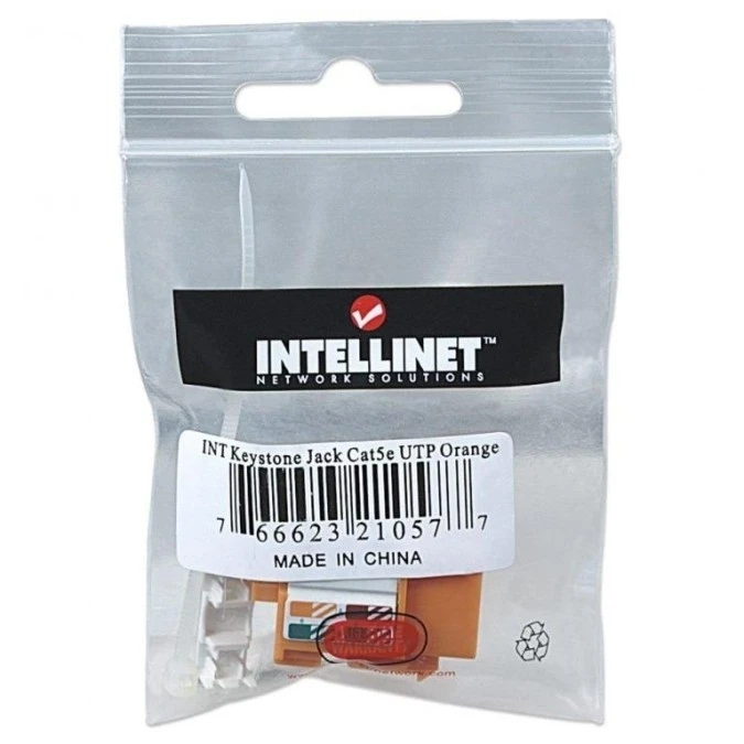 Moduł Keystone RJ45 UTP Cat5e Pomarańczowy Punch‑Down - obrazek 3