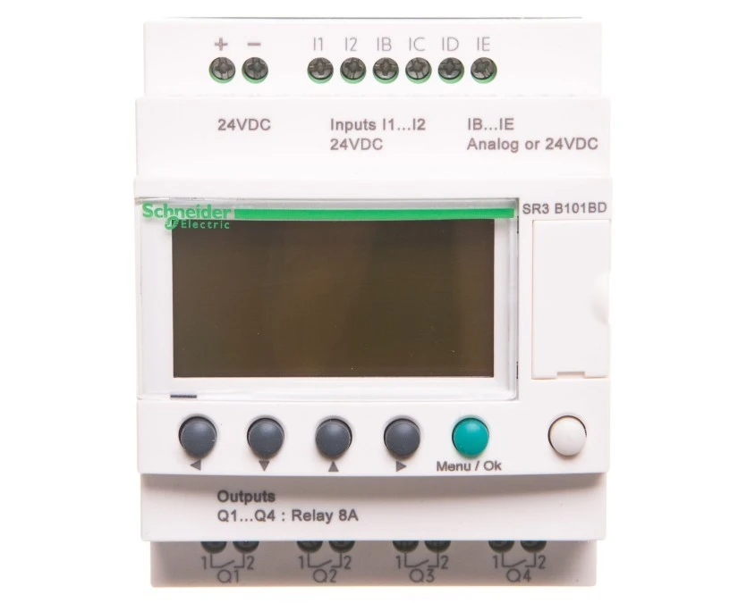 Moduł programowalny ZELIO LE 6we cyfrowych 4wy przekaźnikowe 24V DC RTC/LCD SR3B101BD - obrazek 2