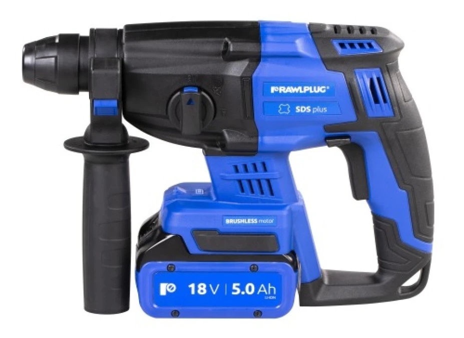 Młotowiertarka SDS plus 18 V RawlHAMMER R‑PRH18‑XL2 20 mm 2,0 J /2 akumulatory 5,0 Ah, ładowarka 6,5 A, walizka – 1 szt./ - obrazek 3