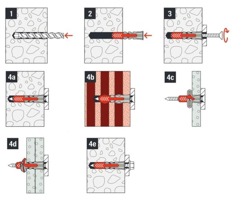 MIX Kołki rozporowe uniwersalne w pudełku DuoPower 6x30, 6x50, 8x40, 8x65 z wkrętem z łbem stożkowym PZ 150 elementów PROFI‑BOX - obrazek 2
