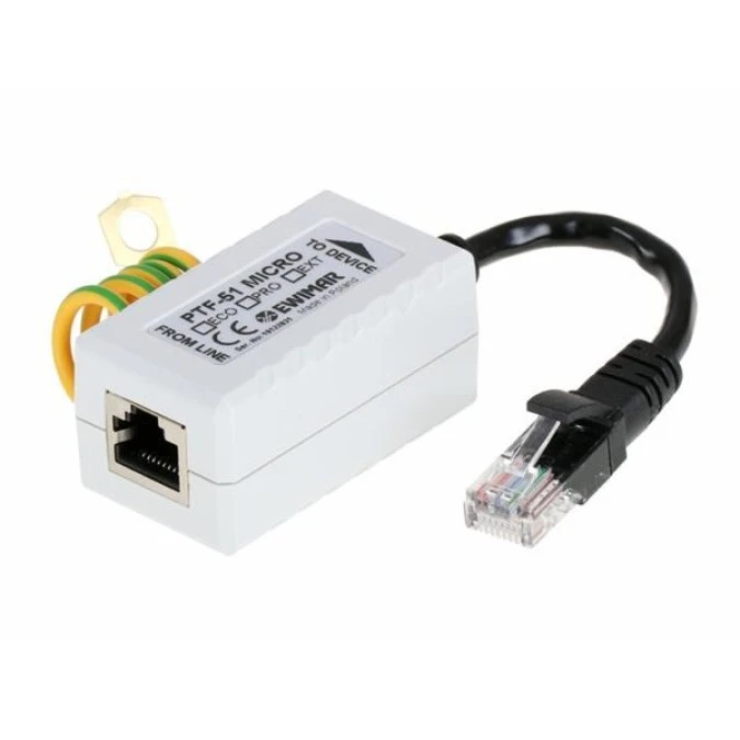 Miniaturowy ogranicznik przepięć do ochrony sieci LAN, PTF‑51‑PRO/PoE/Micro, EWIMAR PTF‑51‑PRO/POE/MICRO - obrazek 2