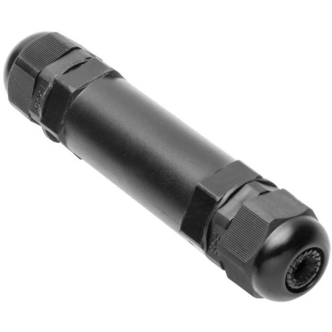 Mufa kablowa z dławikami na kable do 3x1,5mm2 hermetyczna IP68 prosta czarna GTV - obrazek 2