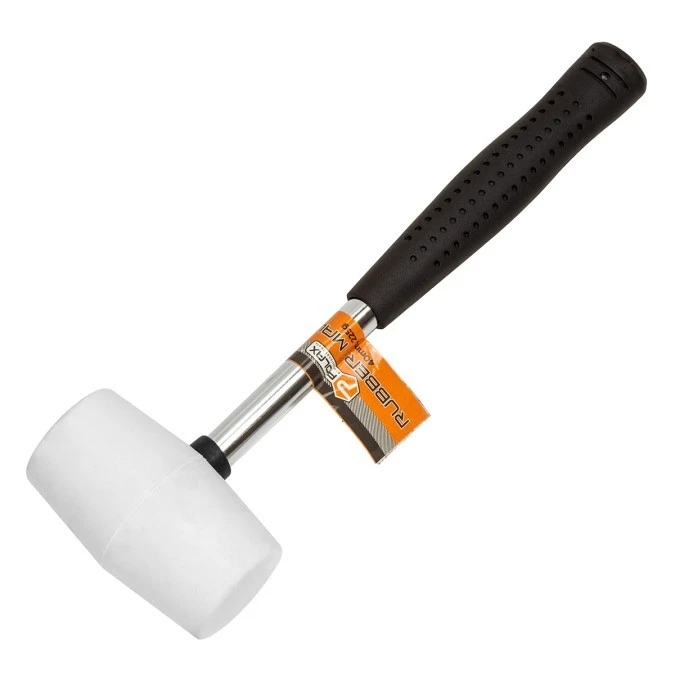 Młotek gumowy z metalową rączką, biały 225 g (39‑003) - obrazek 1