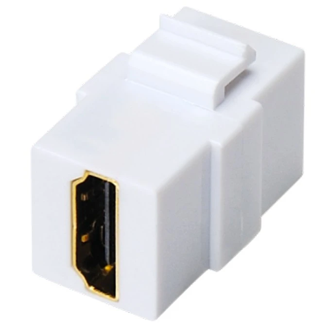 Moduł keystone typu HDMI gniazdo dwustronne białe NEKU - obrazek 1