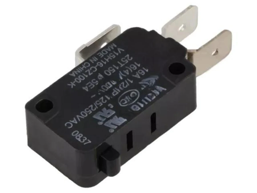 Mikroprzełącznik SNAP ACTION, z konfiguracją styków SPDT, siła przełączania 0,98N, 16A/250VAC, IP40, V15H16‑CZ100‑K - obrazek 1
