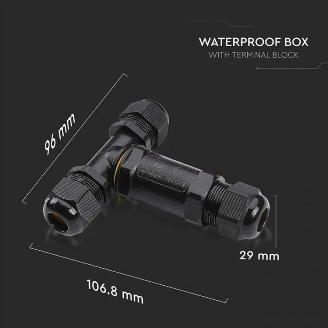 Mufa kablowa rozgałęźna skręcana 8‑12mm2 450V 24A Czarna IP68 5978 - obrazek 2