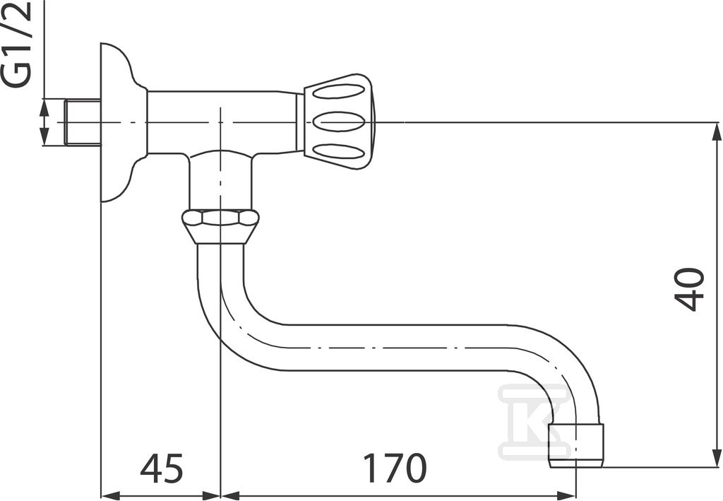 Bateria umywalkowa Standard ścienna, chrom Z39 - obrazek 2