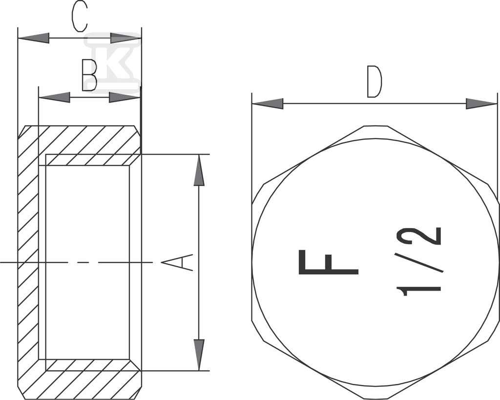 Zaślepka 1/2" mosiężna żółta ZAS2Z - obrazek 2