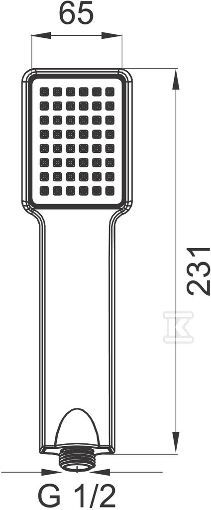 Słuchawka prysznicowa 1 strumieniowa Quadro chrom S110 - obrazek 2