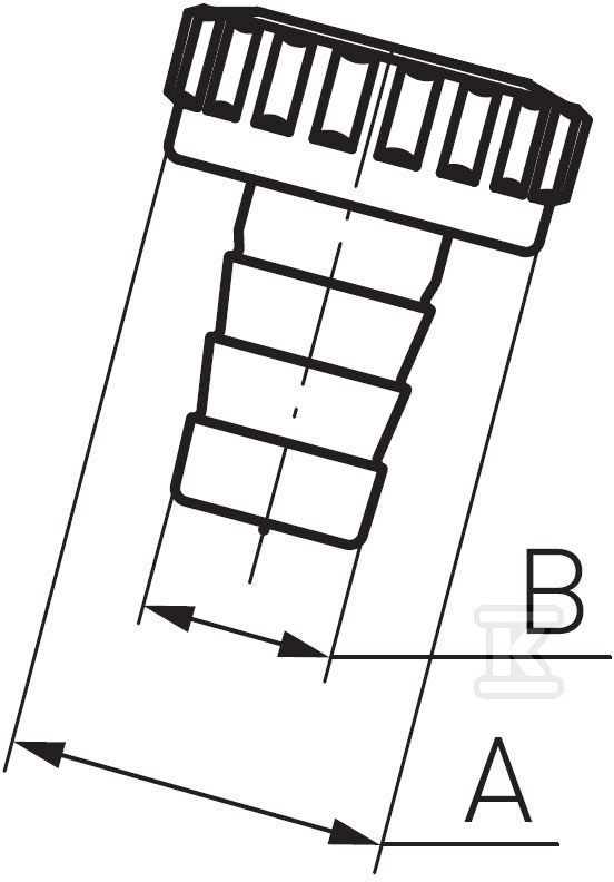 Końcówka z nakrętką do zaworu czerpalnego 1/2" K44W - obrazek 2
