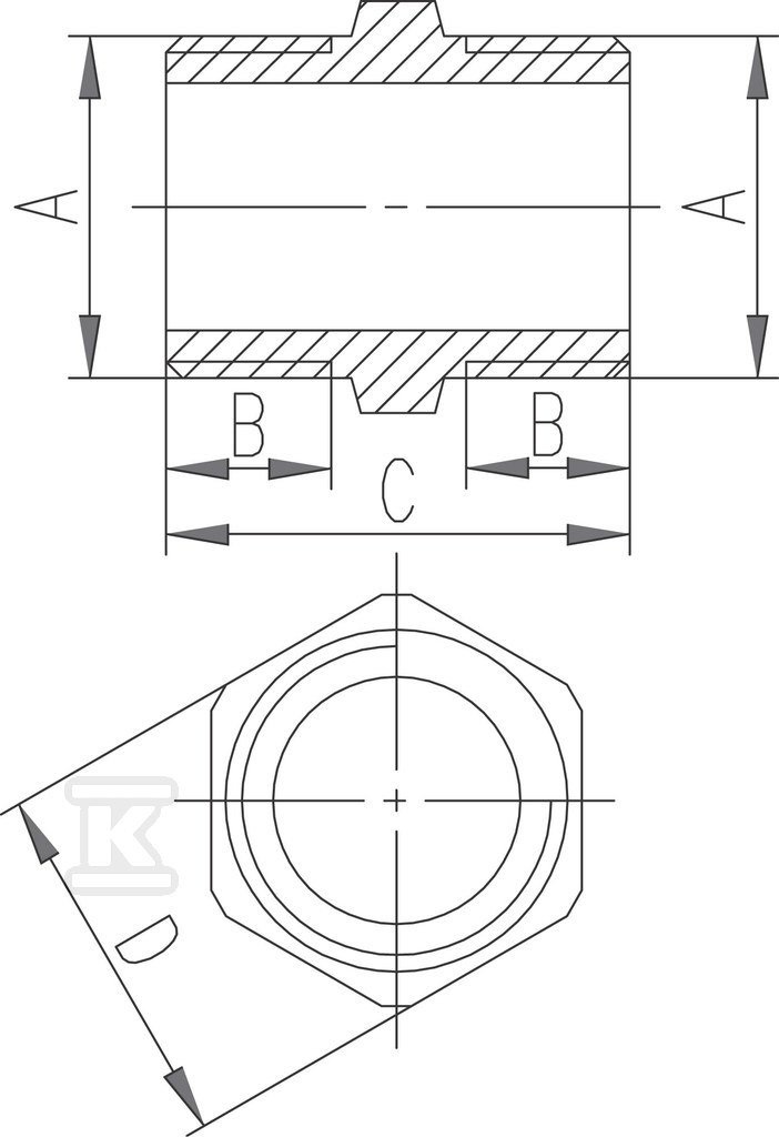 Nypel mosiężny 3/8" żółty N02Z - obrazek 2