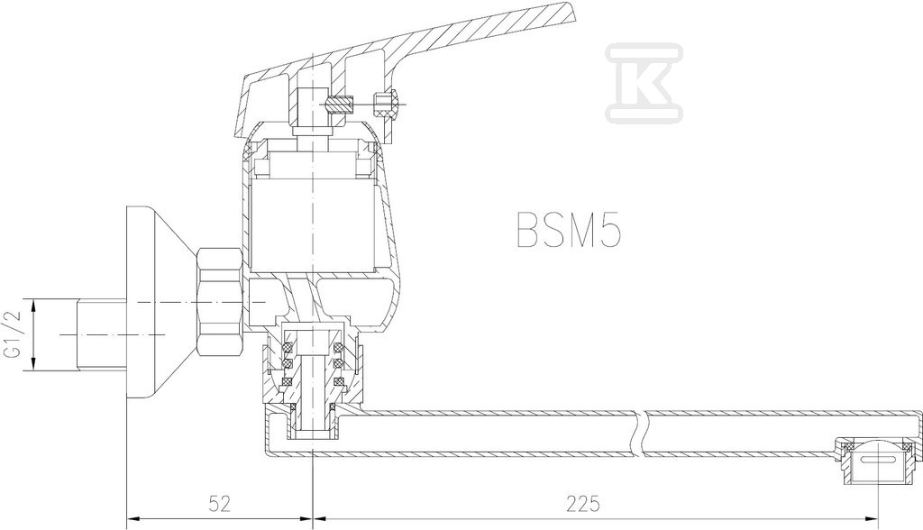 Bateria zlewozmywakowa Smile ścienna, chrom BSM5 - obrazek 2