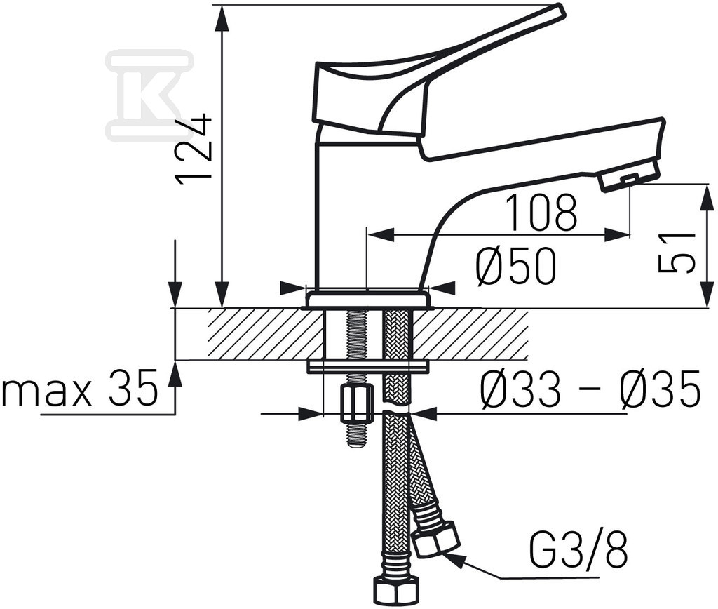 Bateria umywalkowa Stillo stojąca, chrom BSL2 - obrazek 2