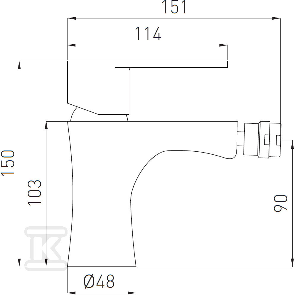 Bateria bidetowa Algeo stojąca, chrom BAG6 - obrazek 2