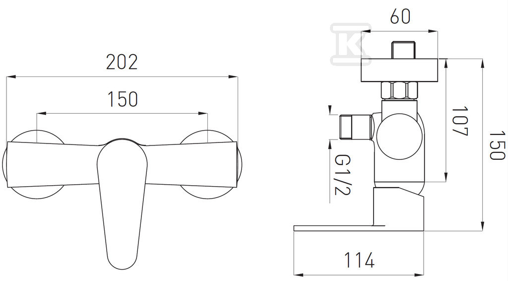 Bateria prysznicowa Algeo ścienna, chrom BAG7 - obrazek 2