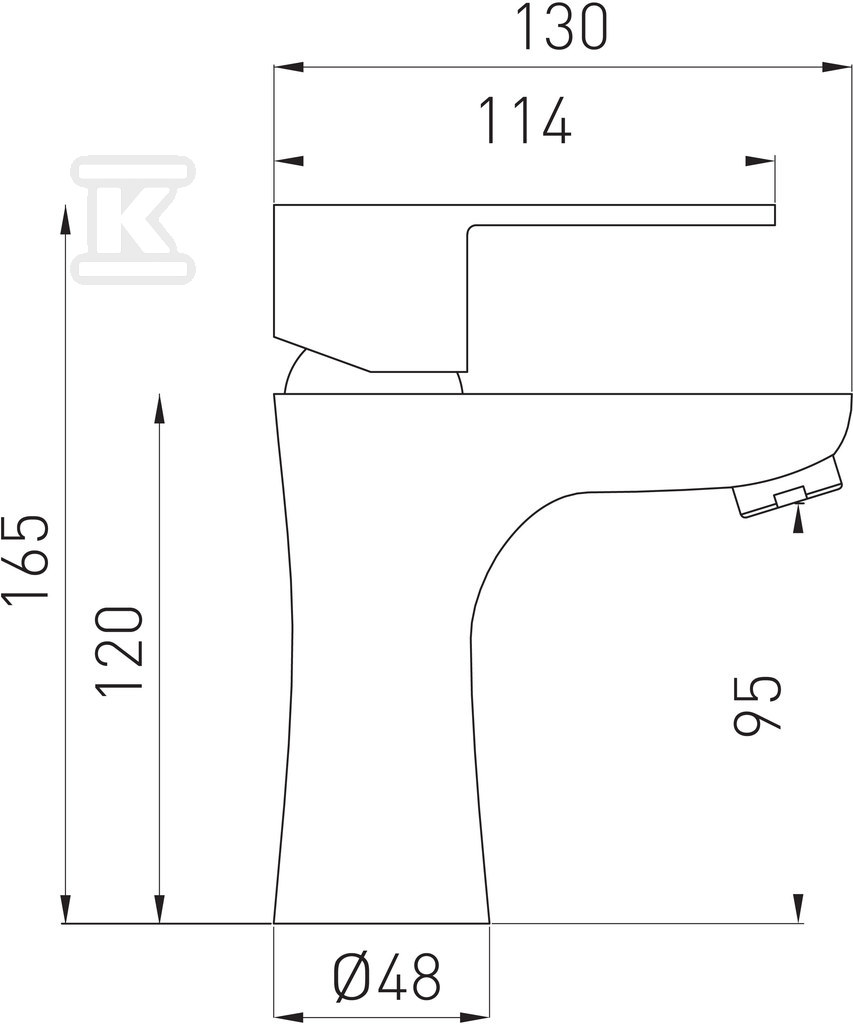 Bateria umywalkowa Algeo stojąca, chrom BAG2 - obrazek 2