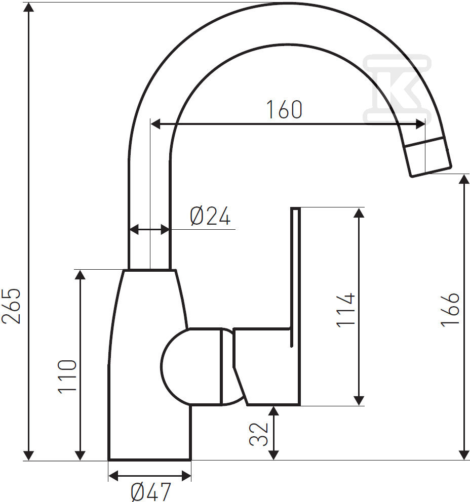 Bateria umywalkowa Algeo stojąca obrotowa, chrom BAG2A - obrazek 2
