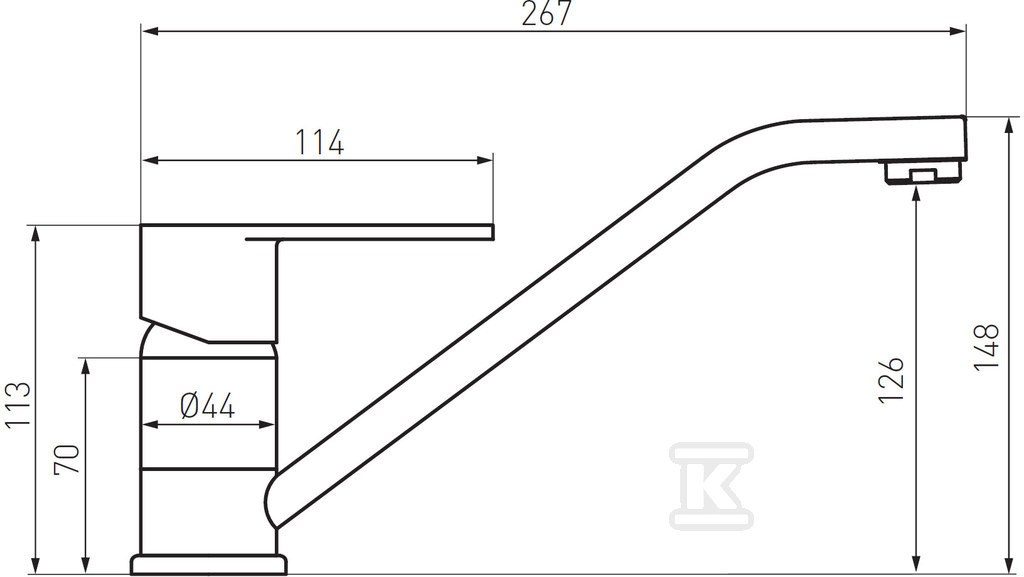 Bateria zlewozmywakowa Algeo stojąca, chrom BAG4A - obrazek 2
